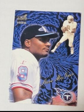1999 Alpha Leather Steve McNair Football Card - Blue White